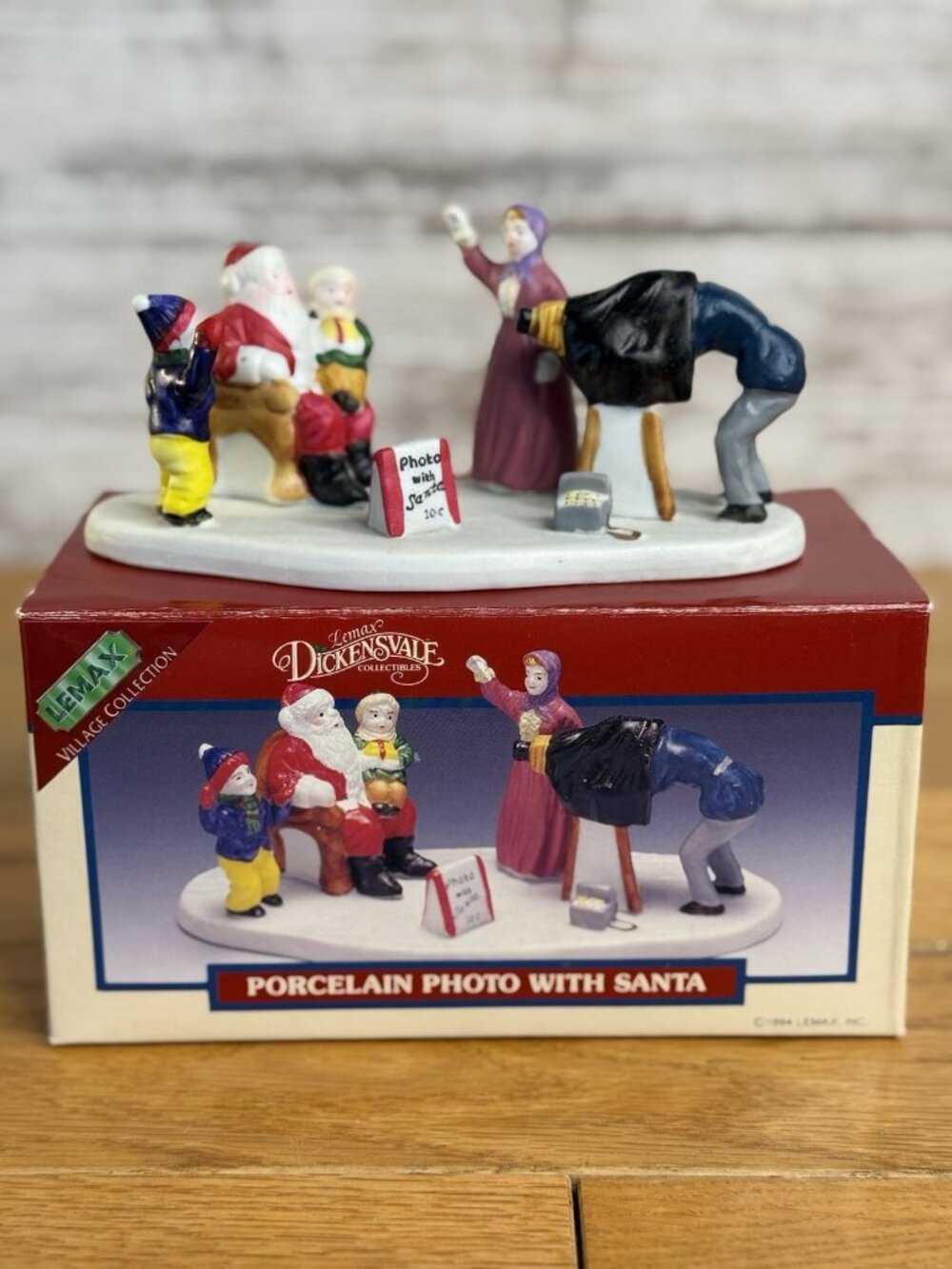 Lemax Vintage 1994 PHOTO WITH SANTA Porcelain Christmas Village  Accessory